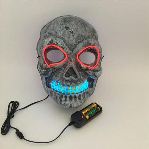 EL Luminous Mask EL Flicker Electric Toys Led Mask Halloween Party Masque El-Wire-Mask Support Customized Cosplay