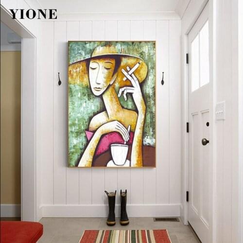 Impressionist Modern Lady Canvas Paintings Abstract Urban Woman Girl Wall Art Posters and Prints Picture for Living Room Decor
