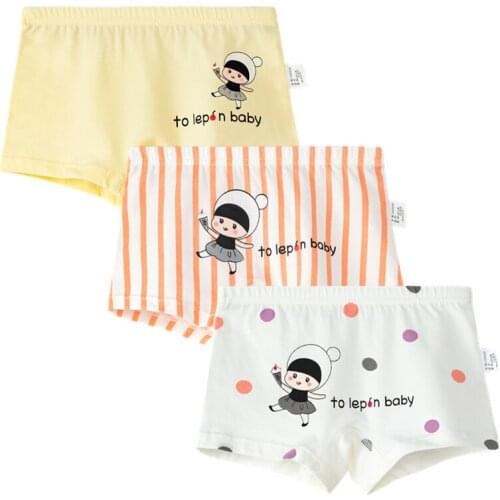 3pcs Stiped Girl Underwear Boxer Kids School Cute White Cotton Underpanties Girl Clothes 3 4 6 8 10 12 14 Years Old OGU203032