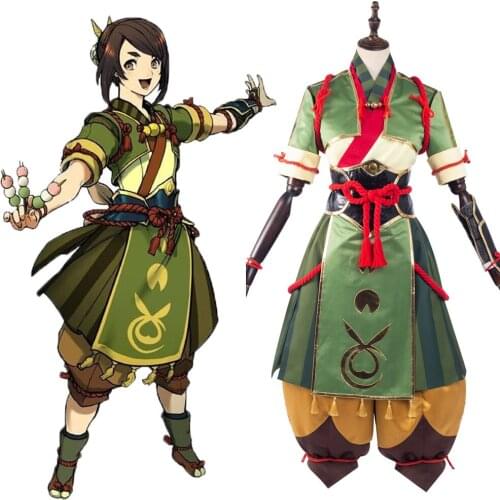 Monster Hunter Rise -Yomogi Cosplay Costume Dress Halloween Carnival Suit