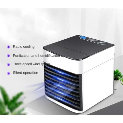 Small Air Conditioning Fan USB Plug-in Mini Fan Water Cooled Table Top Fan with Ice Personal Portable Air Cooler