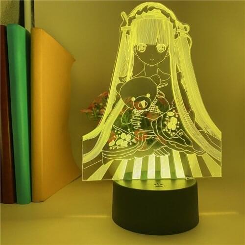 3D LED Desk Lamp Decoration Night Light Princess and Bear Girls Room Birthday Gift Party Atmosphere Decor Nightlight APP Control