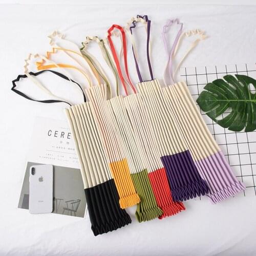 New Casual Womens Bags Pleated Bag Nylon Green Shopping Bags Simple Wild Shoulder bag Foldable Reusable 2019 ZX-094