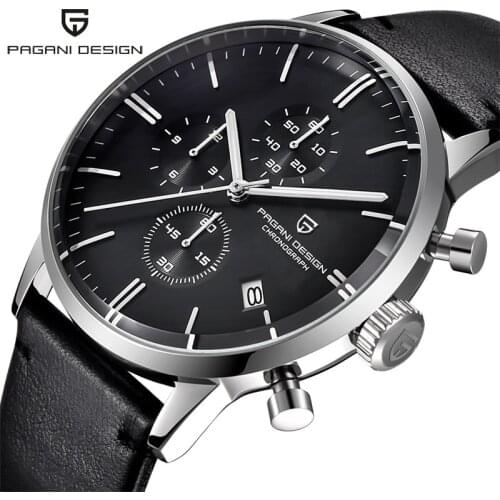 PAGANI DESIGN Mens Watches Luxury Waterproof 30M Genuine Leather Japanese VK67 Movement Quartz Watch Relogio Masculino PD-2720K