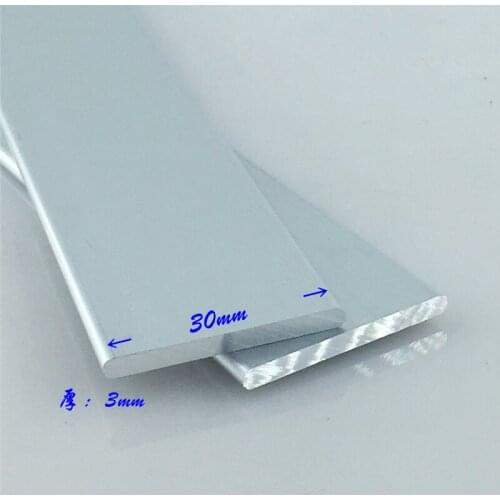 Aluminium alloy plate 3mmx30mm round corner aluminum 6063-T5 oxidation width 30mm thickness 3mm length 100mm 1pcs