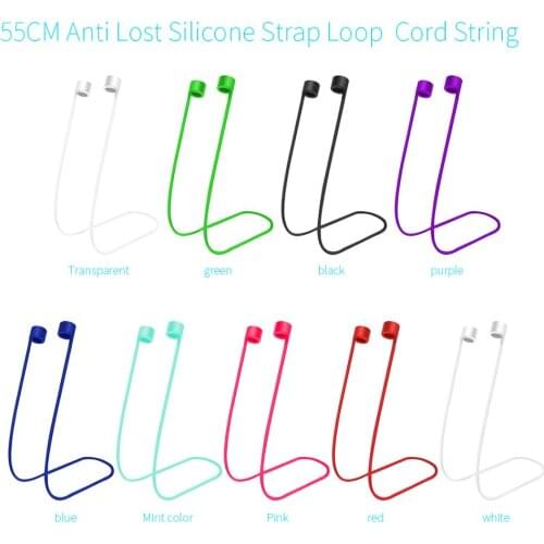 55cm Earphone Strap for iphone TWS Silicone Anti-lost Bluetooth Headphone Cord String Rope Neck Strap Earphone Accessories