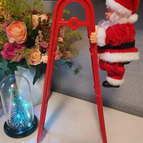 Christmas Electric Toy Santa Claus Climbing Ladder Battery Powered Plush Doll Xmas Decor for Your Home xqmg Christmas Ball 2021