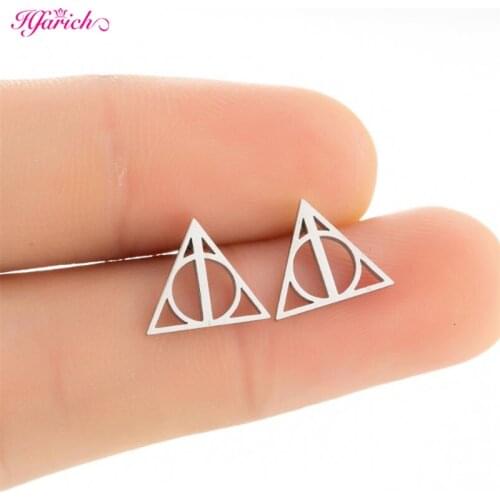 New Small Halloween Earrings Deathly Triangle Stud Earrings For Women Punk Black Earings Jewelry Valentines Day Gift Wholesale