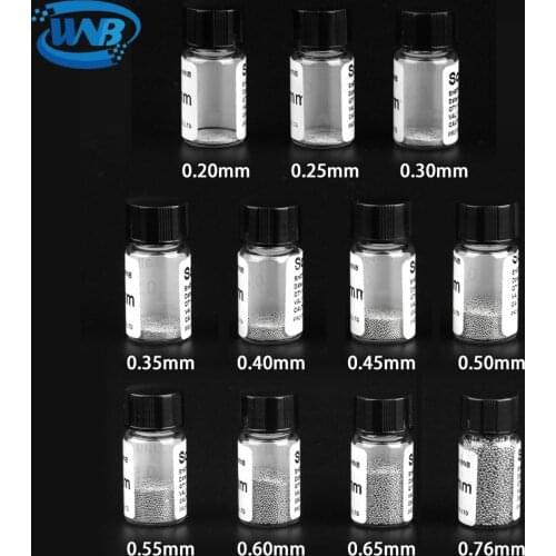 WNB 10 Bottle 10K Solder Balls 0.2/0.25/0.3/0.35/0.4/0.45/0.5/0.55/0.6/0.65/0.76mm Lead-content 37% BGA Stencils Soldering Ball