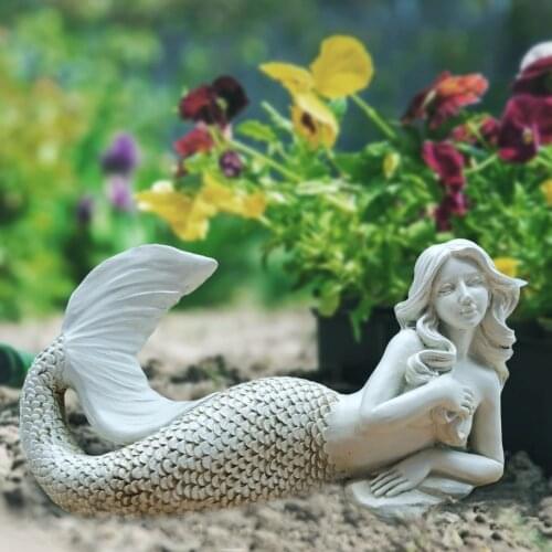 Resin Figurine Mermaid Princess Ornaments Sculpture Statue Modern Decoration Office Living Room Desktop Crafts Gift