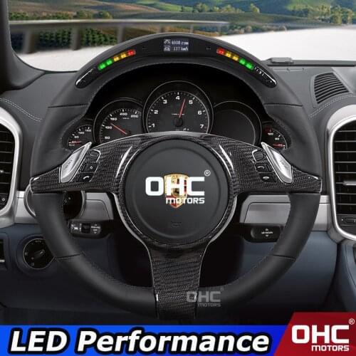 Real Carbon Fiber LED Steering Wheel compatible for Porsche Macan Cayenne Panamera 911 LED Performance Steering Wheel