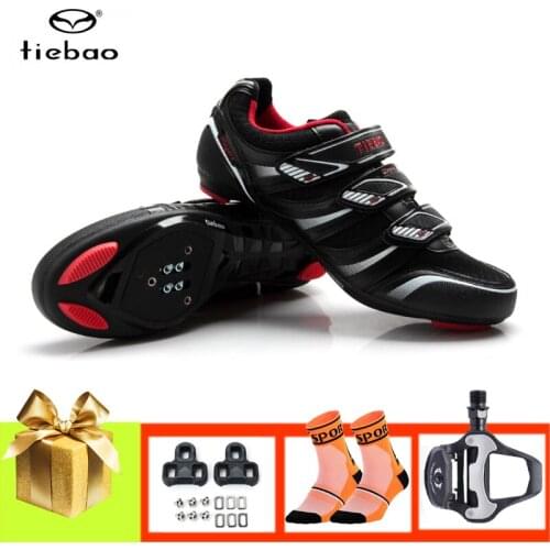 TIEBAO road bike shoes breathable women sapatilha ciclismo men speed cycling sneakers self-locking riding Athletic bicycle shoes