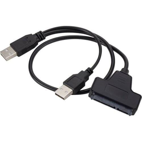 USB 2.0 to SATA Cable 7+15Pin Converter for 2.5 Inches External SSD HDD Hard Drive 22 Pin Sata Adapter 100pcs/Lot