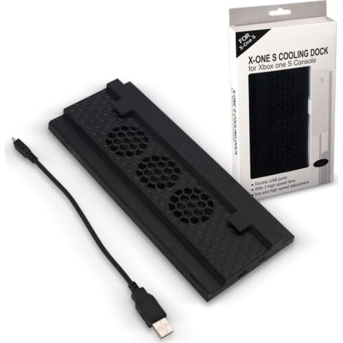 Vertical Stand with 3 Cooling Switch Fan for XboxOne S Slim 2 USB Ports Hub Vertial Cooling Base Dock for XboxOne S Game Console