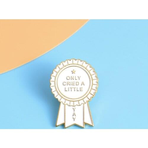 ONLY CRIED A LITTLE flower streamer brooch personality badge brooch pin denim lapel backpack hat gift to friends