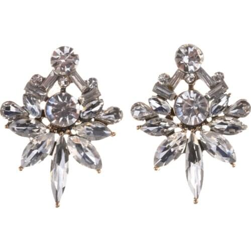 2019 Vintage Statement earring Trendy Jewelry Simple Design Elegant Shiny crystal Stud Earrings For Women