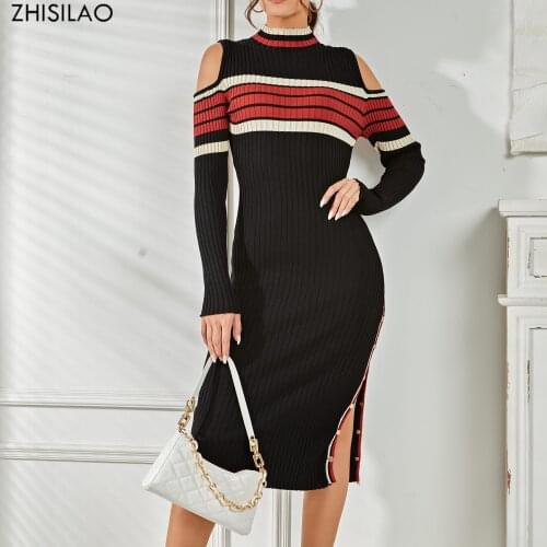 Модные вязаные платья Zhisilao China At AliExpress