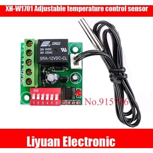 2pcs XH-W1701 Adjustable temperature control sensor / 12V high precision temperature controller / temperature switch
