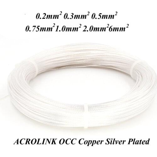 ACROLINK 0.2MM2-6.0MM2 High Purity Silver Plated OCC Wire For Hifi Audio DIY Amplifier Speaker Headphone AWG24-AWG10
