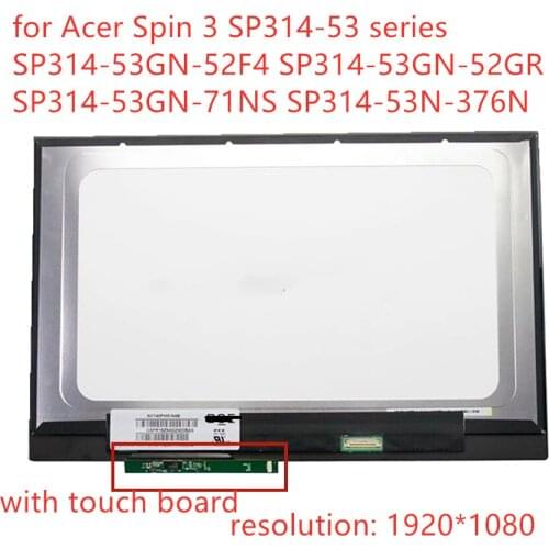 Free shipping 14'' LCD Display Touch Screen Digitizer Assembly replacement B140HAN04.0 for Acer Spin 3 SP314-53 Series 1920x1080