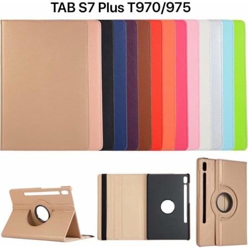 360 Rotating Shockproof Smart Leather Flip Stand Case Cover For Samsung Galaxy Tab S7 11 Inch T870 T875 / S7 Plus 12.4 Inch T970