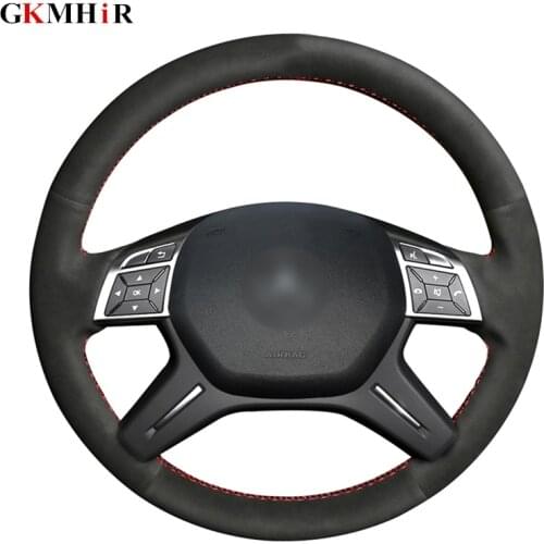 Black Suede Car Steering Wheel Cover for Mercedes Benz E-Class E300 2014 GL-Class GL 350 400 500 550 2013-2015 M-Class ML