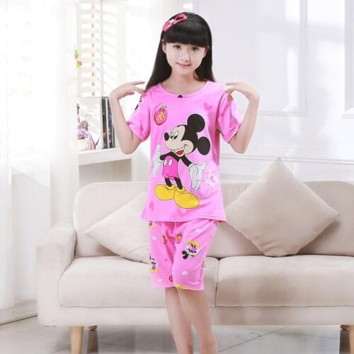 Disney Children pajamas sets Princess Mickey short sleeve nightwear girls boys long sleeve nightclothes kids Clothes sleepwear