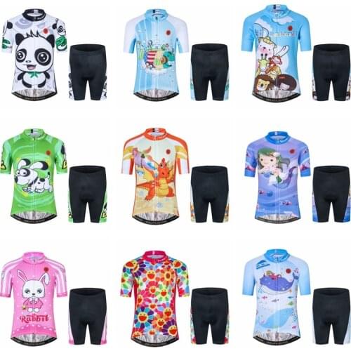 Summer Children 2019 Cycling Jersey Sets Kid Boy Girl Cycling Clothing Ropa Ciclismo 3D Pad Coolmax Short Sleeve Mtb Bike Jersey