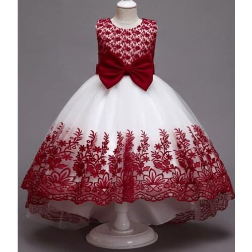 Girl Dress Lace Appliques Tutu Children Kids Clothes For Baby Birthday Dresses Child Formal Wedding Party Clothing