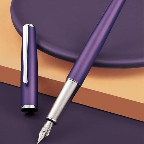 Purple Hongdian 920C Metal Iridium Fountain Pen Extra Fine/ Fine Pen Nib Writing school office Gifts pen for students