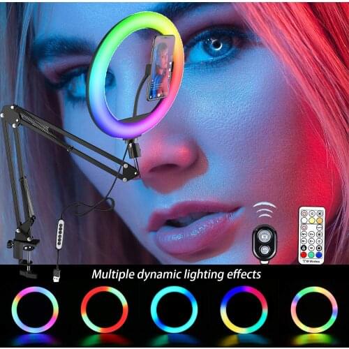 Photography RGB Color Soft Ring Light Fill Rim Of Lighting Selfie RingLight For Video Recording Circle Lamp With Tripod Stand