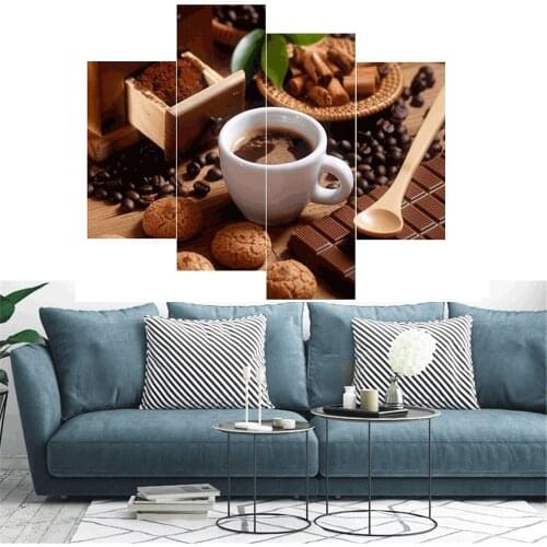 HUACAN 5D Diy Diamond Embroidery Coffee 4pcs Diamond Painting Cup Rhinestone Mosaic Multi-picture