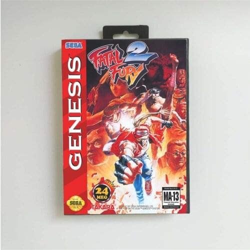 Fatal Fury 2 - USA Cover With Retail Box 16 Bit MD Game Card for Sega Megadrive Genesis Video Game Console