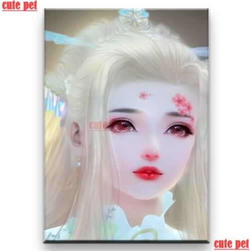 Cute pet Diy diamond painting 5d Diamond Embroidery Fantasy woman mosaic full Square round drill cross stitch puzzle home decor