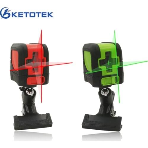 Ketotek Mini 2 Cross Lines Laser Level Vertical Horizontal Red Green Beam Self-Leveling Laser bracket and gift box