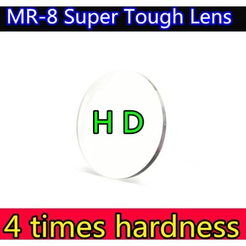 4 Times Hardness MR-8 Ultra Tough 1.56 / 1.61 / 1.67 / 1.74 Aspherical Radiation Proof Myopia Optical Prescription Lenses