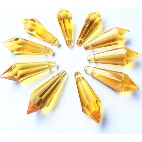 400pcs 36mm Chandelier Glass Crystals Lamp Prisms Parts Hanging Drops Pendants Gold Colors Available Lighting Supplies