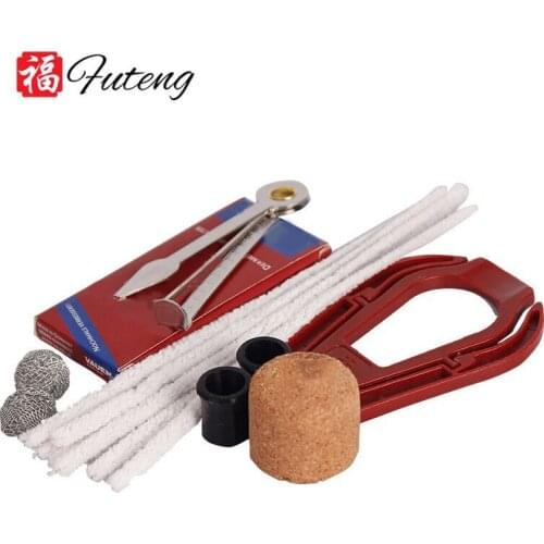 Hot pipe set Cork combustion network MOUTH PIECES filter tobacco knife rod pipe fittings Eight in one Cleaning accessories