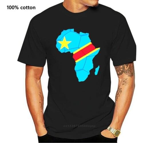 2019 New African Ball Flag Of The Democratic Republic Of Congo Men Tops Tees T-shirt 100% Cotton Unique Design
