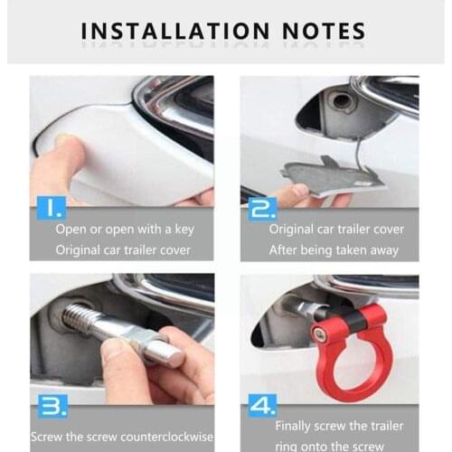 New Racing Tow Trailer Hooks For European Cars Sticker Decoration Golden Bars Silver For BMW Red Blue Towing Black Y6M8