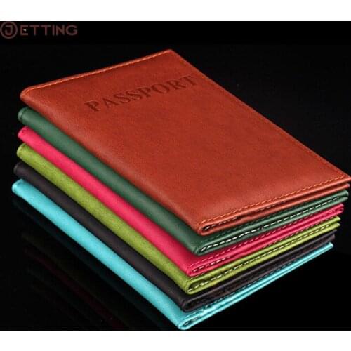 1pc Multi-color Artificial Leather Passport Holder Couple Models Travel Passport Cover Unisex Card Case Card Holder