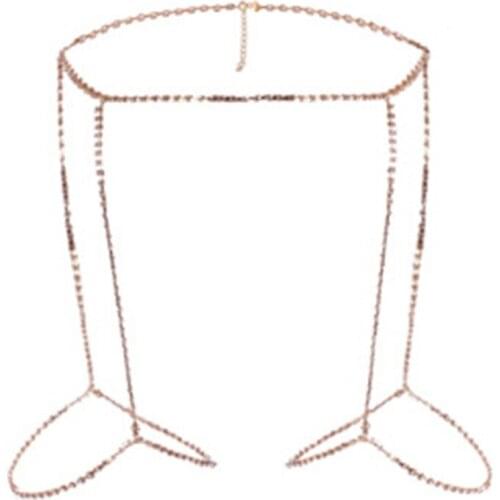 Simple Body Jewelry Fashion 2 Colors Body Belly Waist Chain Harness Necklaces Women Sexy Bikini Multilayer Body Chain Necklace