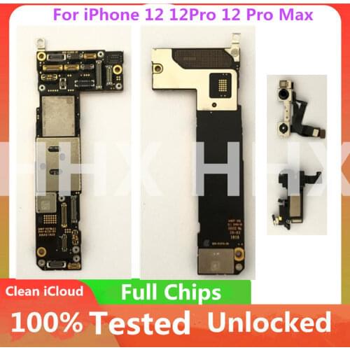 For iPhone 12 / 12 Pro /12 Pro Max Motherboard With Face ID Original Unlocked Logic Board Free iCloud Mainboard With Full Chips