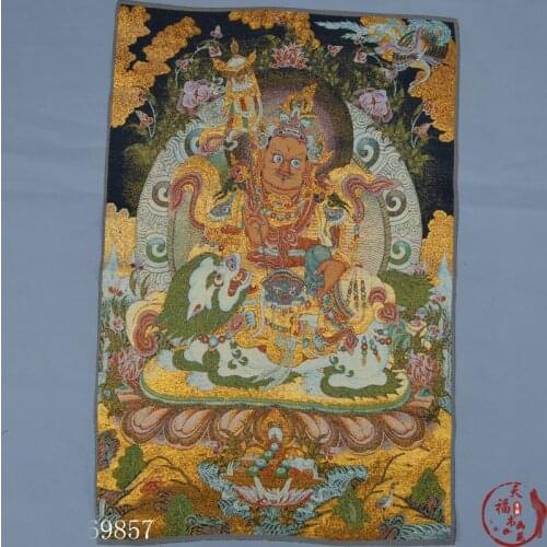 Christmas Collection Thangka Buddha like brocade silk embroidery Nepalese treasure king Huang Caishen halloween