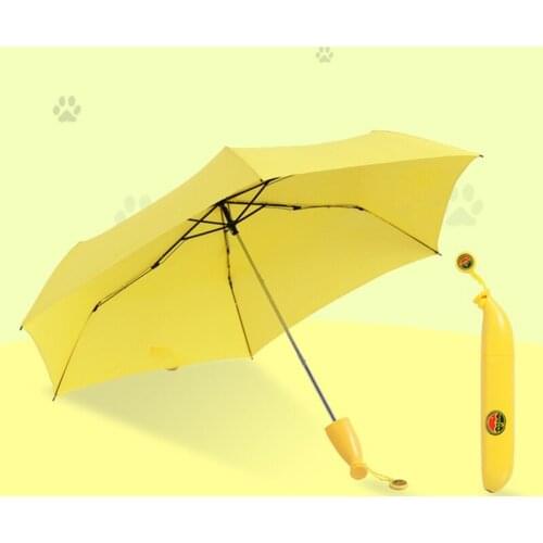 Folding Sunny Umbrellas Folding Umbrellas Mini Pocket Umbrellas Creative Vinyl Sun Protection Sun Umbrella Banana Umbrellas Rain