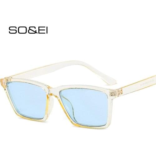 SO&EI Retro Small Rectangle Sunglasses Women Leopard Champagne Eyewear Fashion Men Square Shades UV400 Trending Sun Glasses