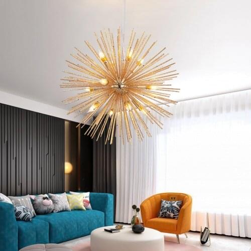 Postmodern gold silver LED chandelier living room bedroom kitchen aisle corridor salon bar metal decoration E14 chandelier
