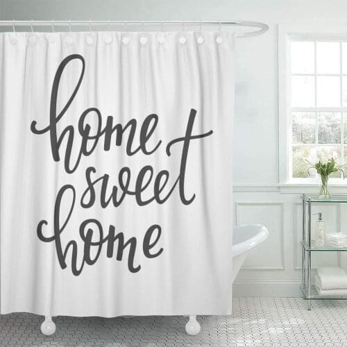 Fabric Shower Curtain with Hooks Sweet Lettering Motivational Quote Inspirational Calligraphy Graphic Hand Written