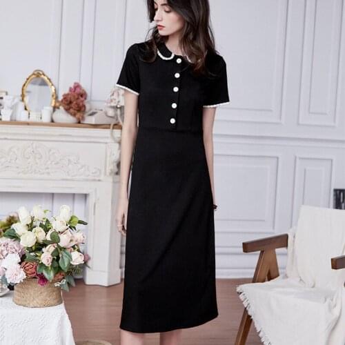 Vaiaye French Commuter Womens Summer 2021 New Light Ripe High Waist Dress With Lace Edge