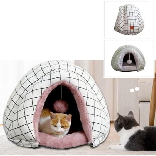 Cat Winter Warmth Plus Velvet Super Thick Cat Litter Space Capsule Shell Litter Detachable Closed Cat Litter Rabbit Litter